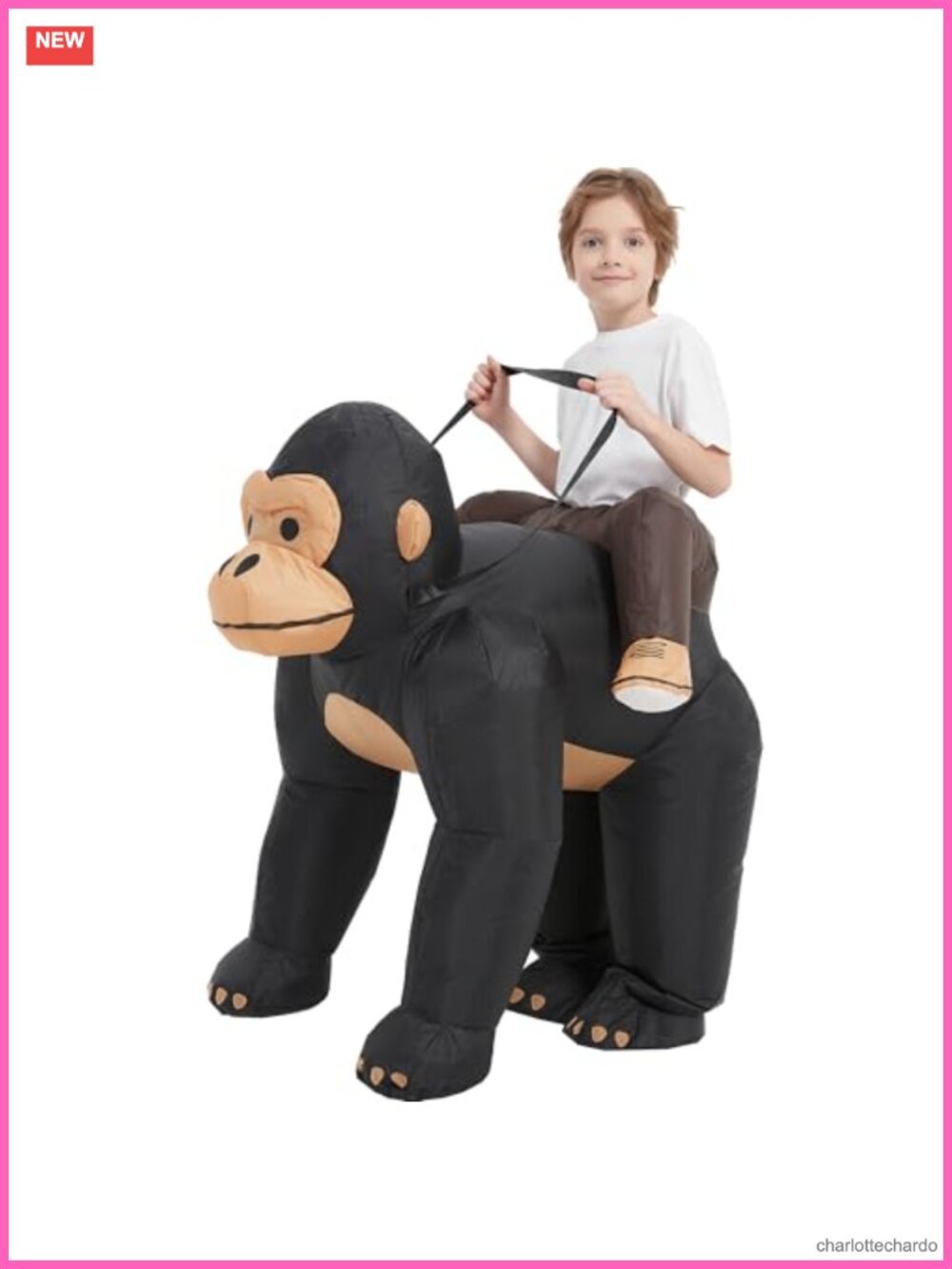 Inflatable Gorilla Costume for Kids Blow Up Ride Animal Suit Halloween